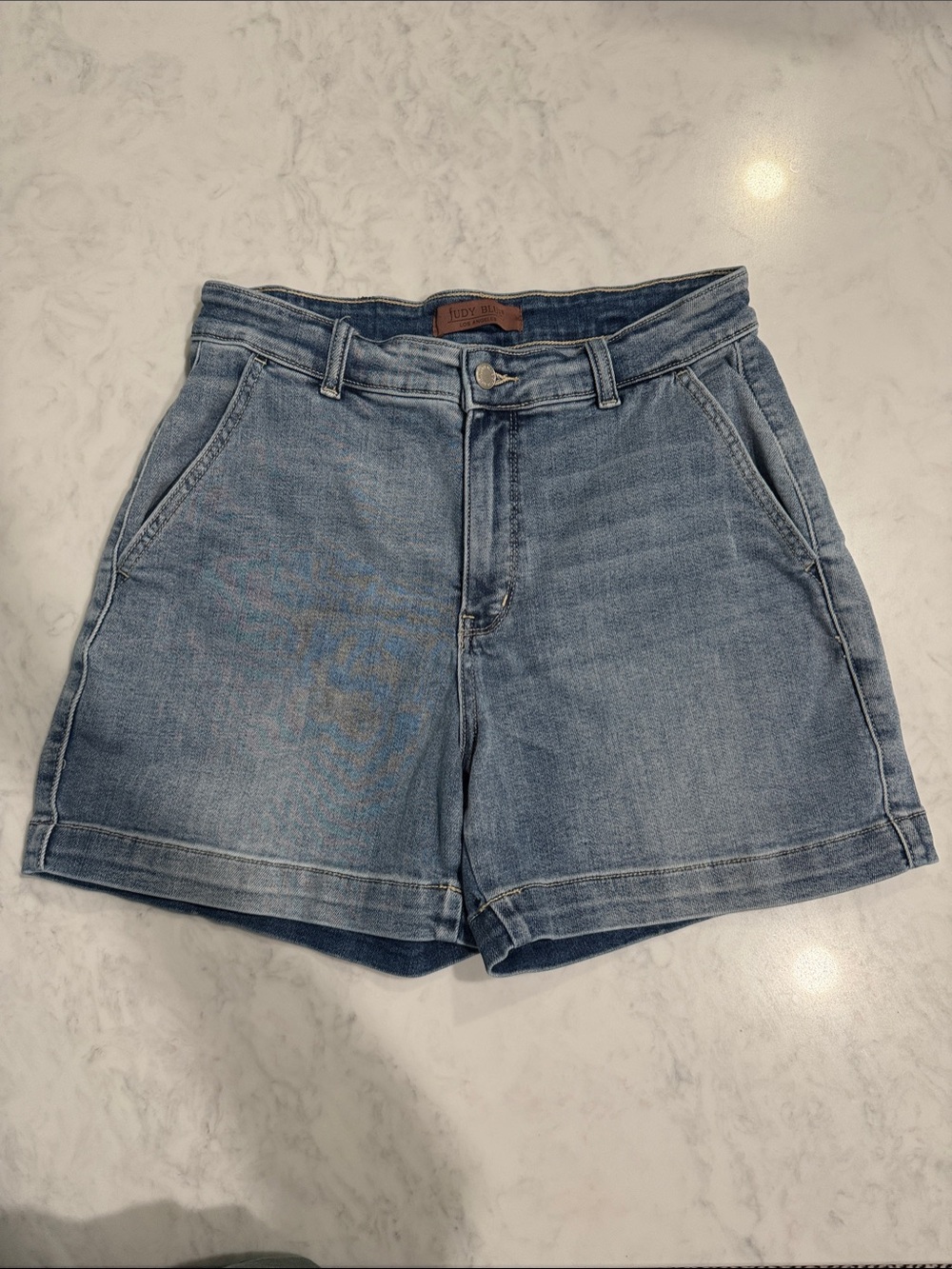 Judy Blue Light Blue High-Rise Denim Shorts-Large